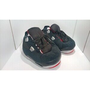 Nike Air Jordan 4 Black Plush Slippers fits size 7.5  to 9